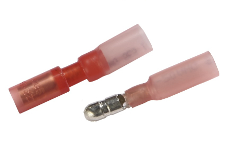 Marine Heat Shrink Bullet Plug and receptacle, for AWG 20-18, Red