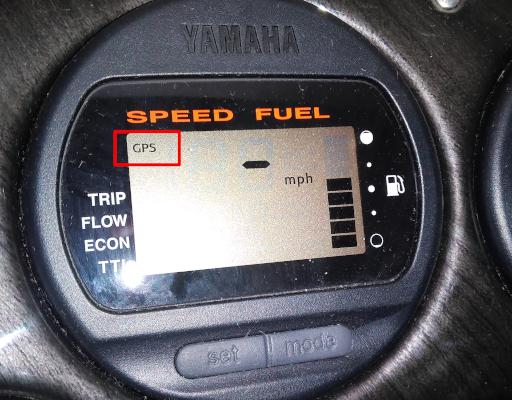 Yamaha 6Y8 Gauge showing Speedo with NMEA 0183